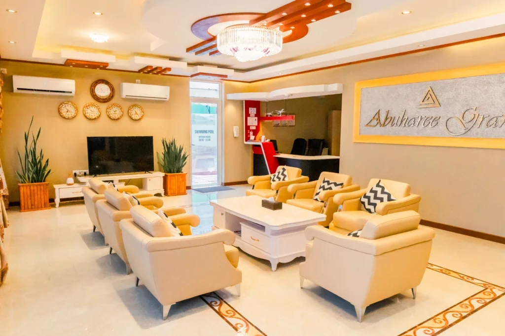 Lobby and reception area at Abuharee Grand